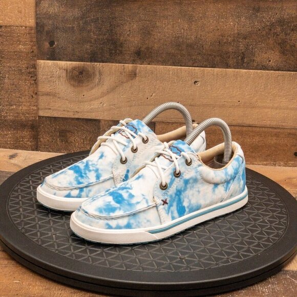 Twisted X Shoes - TWISTED X HOOEY LOPERS TIE DYE WOMENS CASUAL SHOES BLUE WHITE SIZE 5.5M